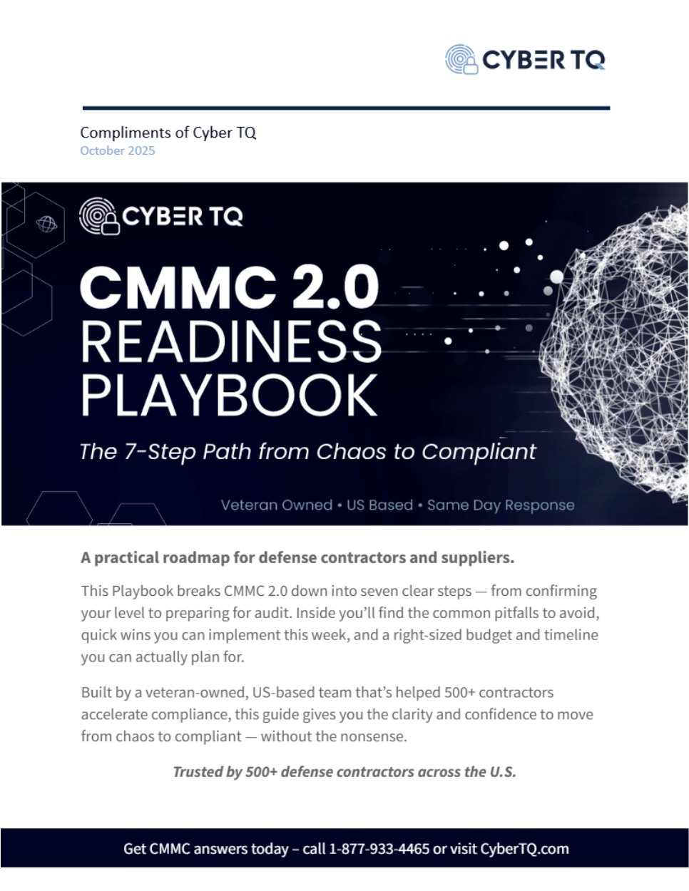 CMMC 2.0 Readiness Playbook